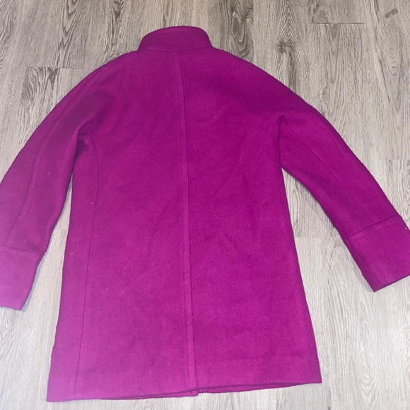 J. Crew Women's Fuchsia Wool Blend Pea Coat - Picture 3 of 5